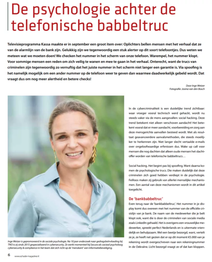 Telefonische Babbeltruc Inge Wetzer