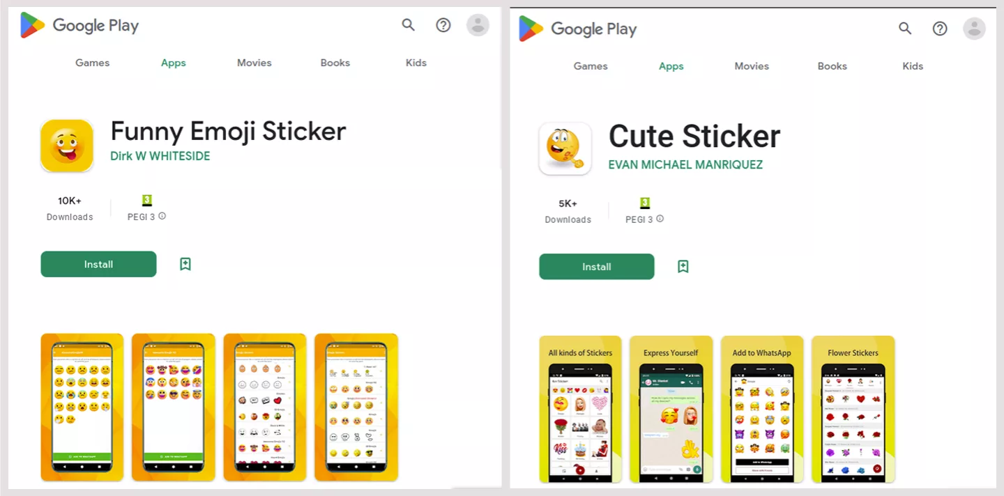 Emoji apps in google play store