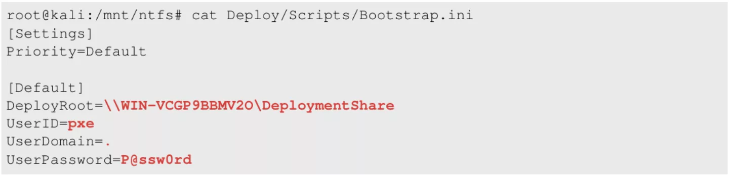 Bootstrap ini file within the image