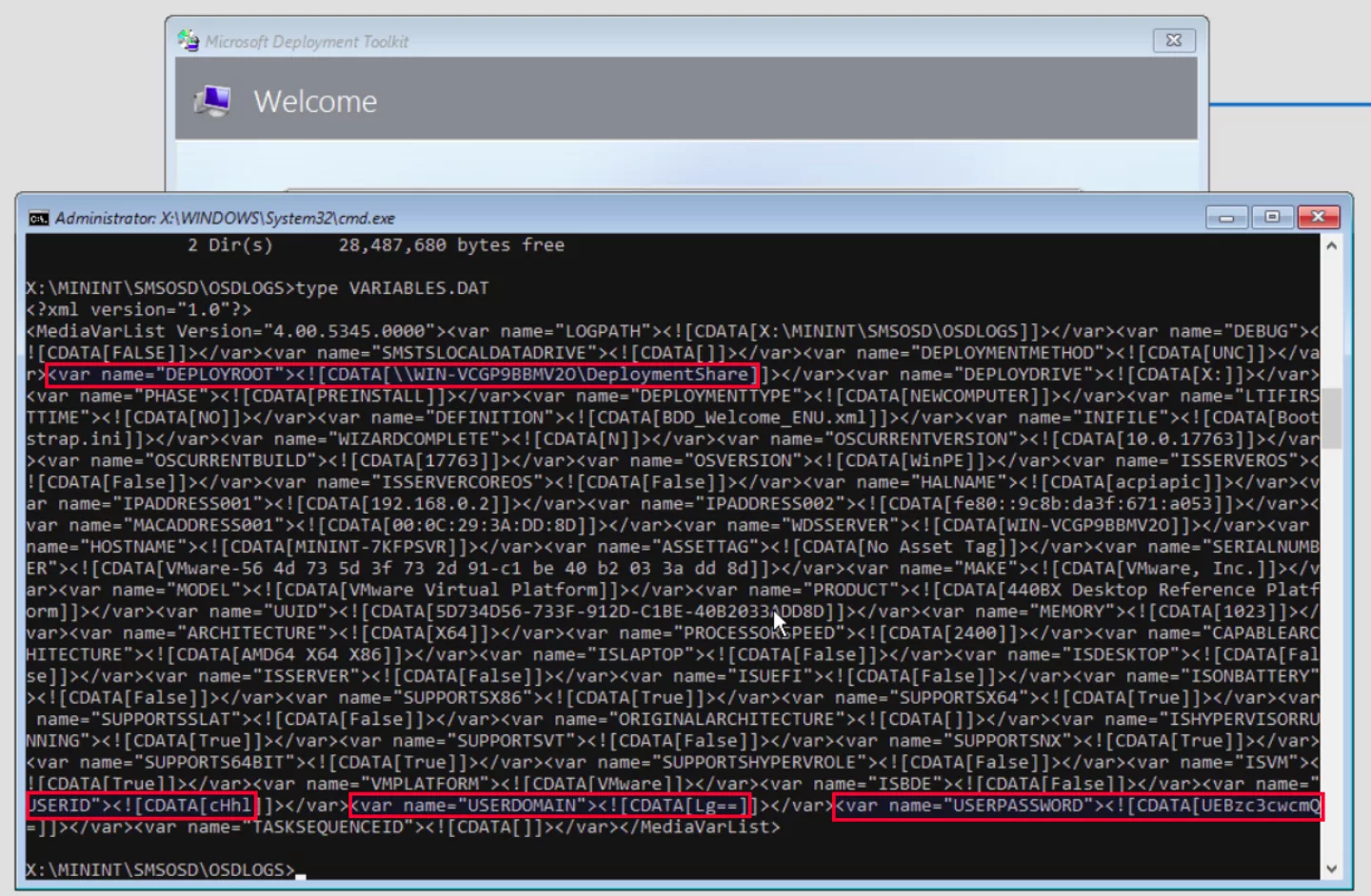 Variables dat file within the image