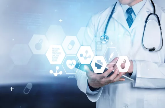 Doctor typing